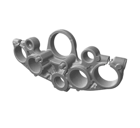 Scan 3D d'un té de fourche de moto